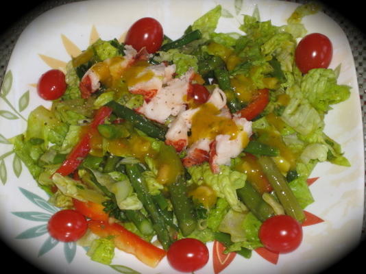 kreeftensalade met curried mango dressing