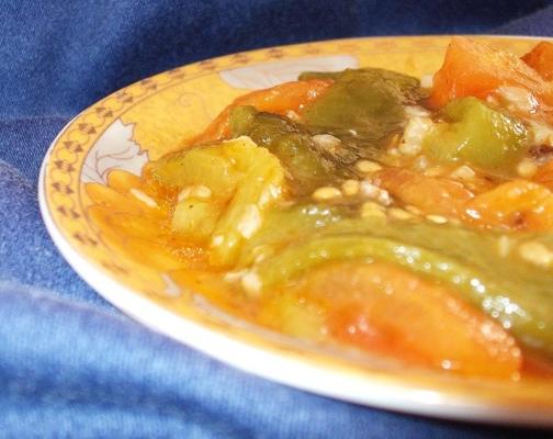 felfel b'tomatish - algerijns peper en tomatensalade