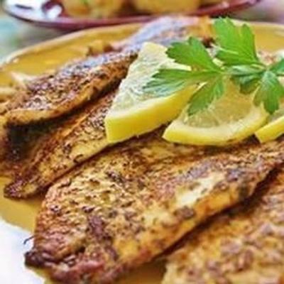 cajun-stijl zwartgeblakerde snapper