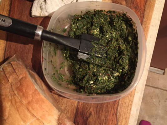 rivier cottage sorrel pesto met geitenkaas