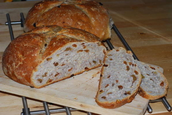 zuurdesem rozijnen walnootbrood (abm)