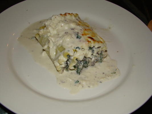 lasagne roll-ups met gorgonzola roomsaus