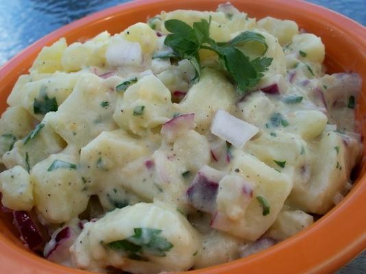 warme aardappelsalade met geitenkaas