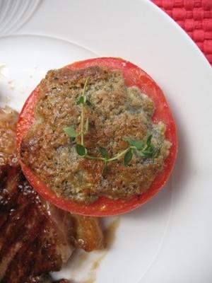 gegrilde blauwe tomaten met kaaskorst