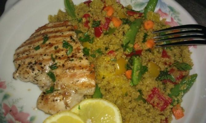 gegrilde citroenkip en Marokkaanse couscous salade