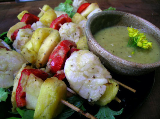 ananas mango tango sint-jakobsschelpen spiesjes
