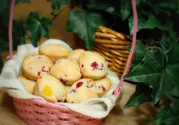 frambozen perzik muffins