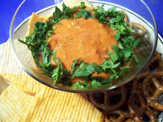 gegrilde rode paprika dip