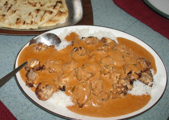 pittige kip tikka masala, gegrilde versie