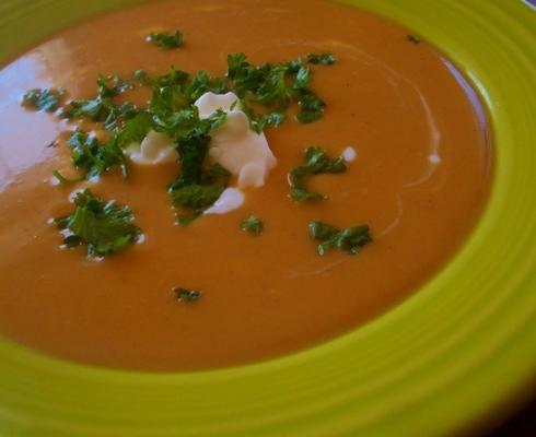 curried zoete aardappel bisque