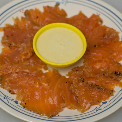 koude zalm met mosterdsausrecept