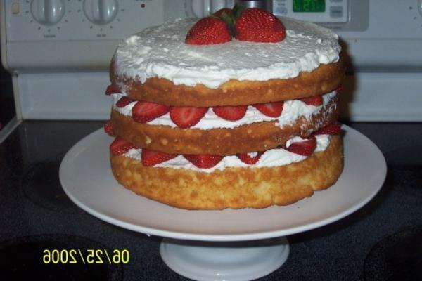 Engelse noord-country aardbeien en room cake