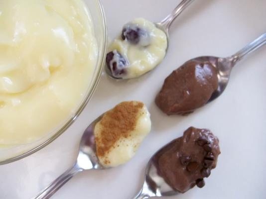 zelfgemaakte pudding met gastronomische variaties