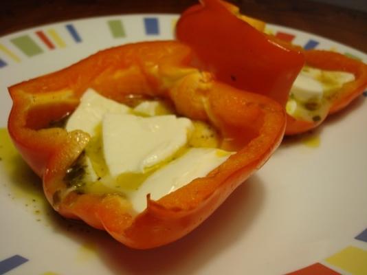 gegrilde pesto rode paprika's