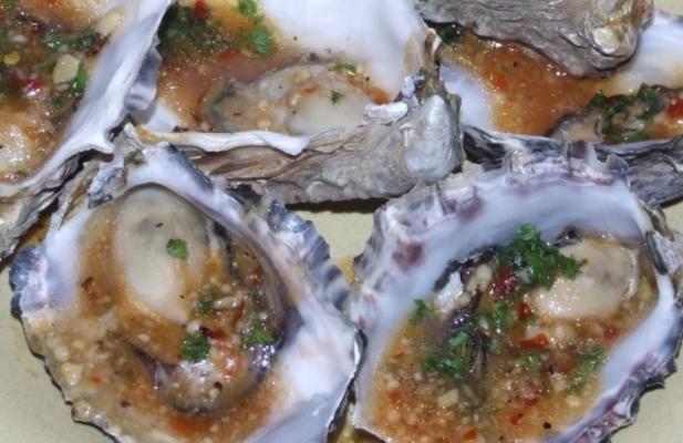gegrilde geroosterde oesters