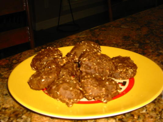 veganistische brownie-achtige carob haverkoekjes
