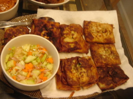 gefrituurde rundvleesrollen (martabak telur)