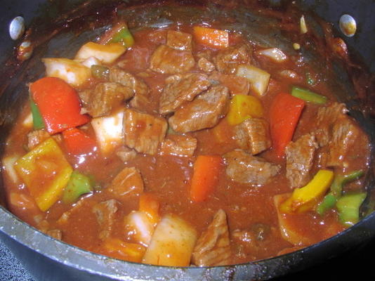 rundvlees in Mexicaanse stijl in saus