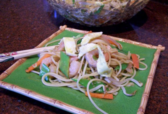 Szechuan garnalen noodle salade