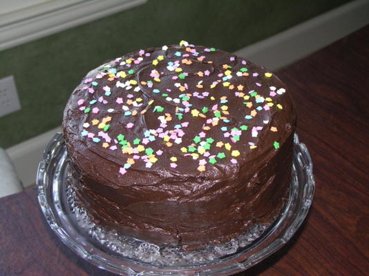 Chanoeka gelt dubbele fudge chocoladelaag cake