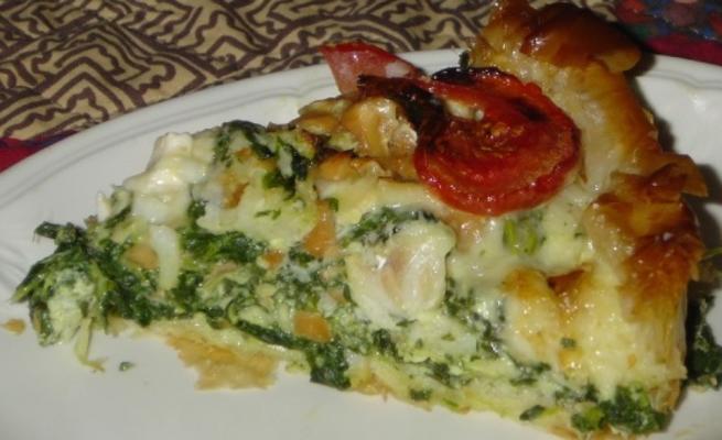 phyllo spinach vis taart