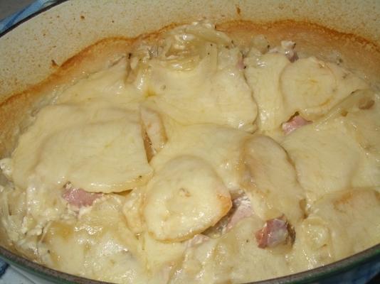 zondag avondmaal gegratineerde aardappelen met ham