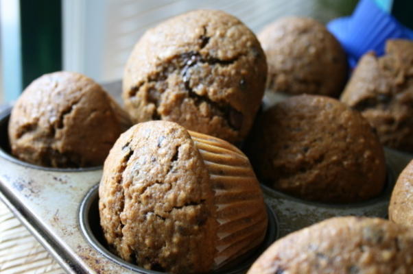 mokka muffins met chocoladeschilfers en pecannoten