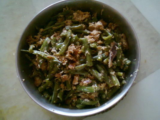 groene bonen thoran (groene bonen met kokos)