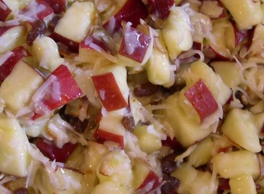 ouderwetse appelsalade met gekookte dressing