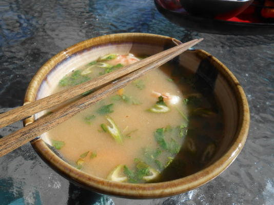 Thaise garnalen en rijstsoep
