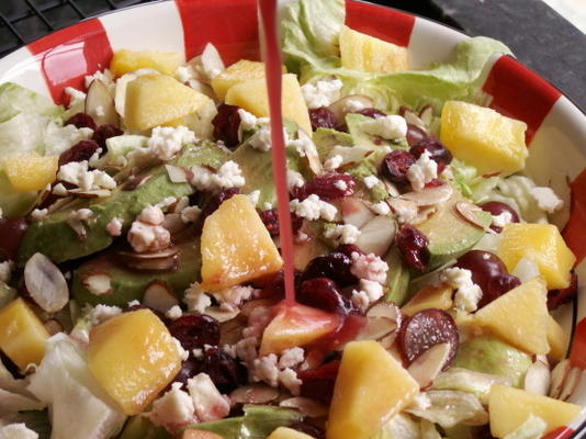 groene salade met peren