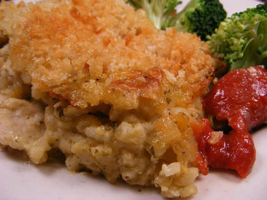 cheesy pesto rice 'n chicken bake