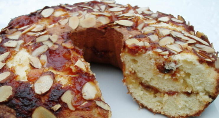 abrikozen en amandel snack cake