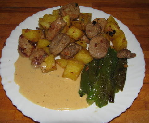 Portugees varkensvlees (porco frita andaacute; la portuguesa)