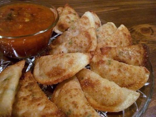 garnalen wontons met zoete saus