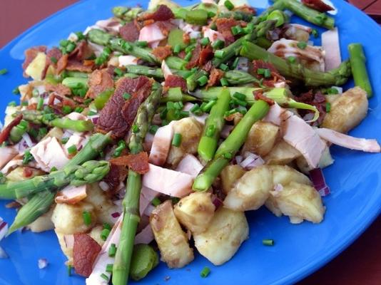 lente asperges, ham en aardappelsalade - honing mosterddressing