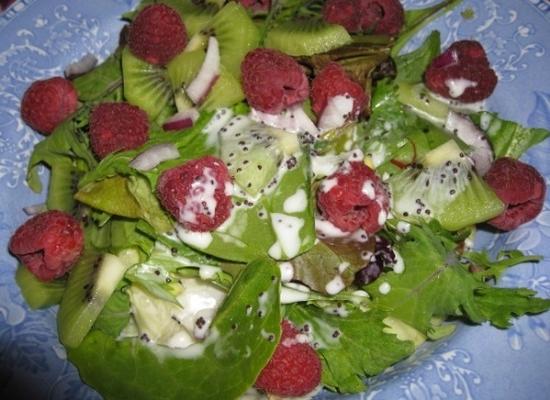 Raspberry-maanzaad salade