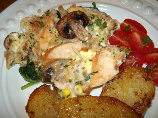 zalm en spinazie braadpan