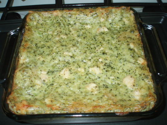 kiplasagna (lasagne met kruisbessen)