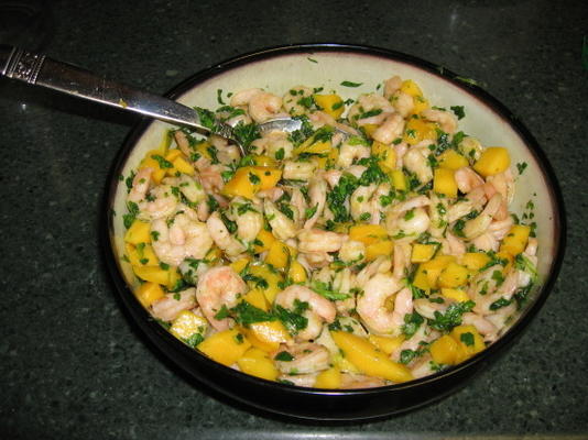 garnalen en mango voorgerecht