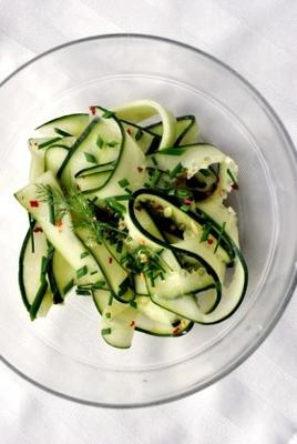 frisse komkommer lint salade