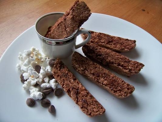 chocolade popcorn biscotti