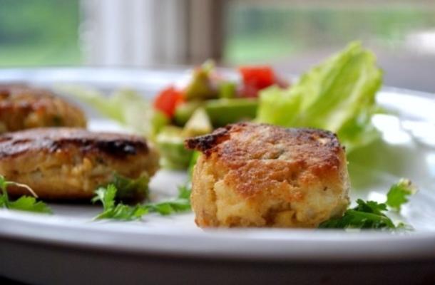 mini crab cakes met avocado salsa