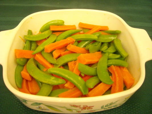 wortels en sugar snaps