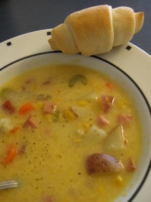 crock pot - cheesy ham potato soup