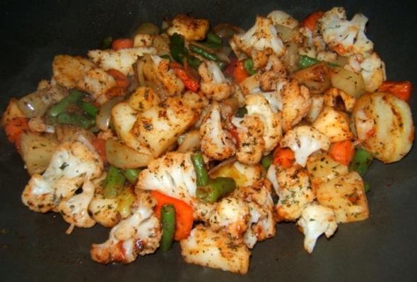 sissende aromatische vegetarische sizzler