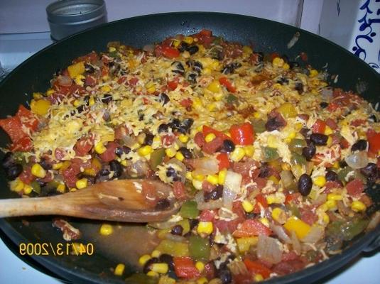 fiesta zwarte bonen paprika skillet