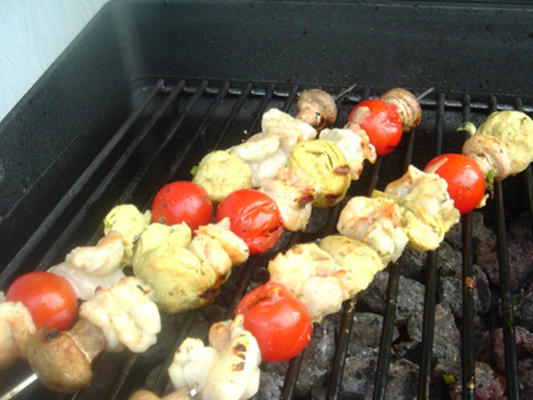 bbq tijgergarnaal kebab