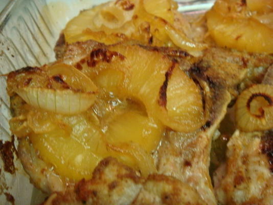 gerookte varkenskarbonades met ananas