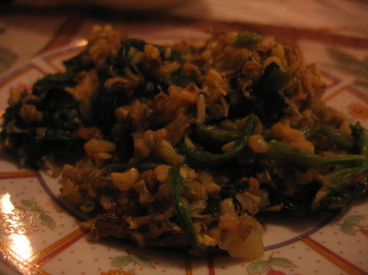 wilde rijst met milde curried spinazie
